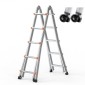 VEVOR Telescoping Ladder A Frame, 17 FT Compact Extension Ladder από αλουμίνιο, πολλαπλών λειτουργιών φορητή πτυσσόμενη σκάλα RV, τηλεσκοπική σκάλα για σκάλες εργασίας για το σπίτι Εσωτερική οροφή εξωτερικού χώρου, φορτίο 330 lb