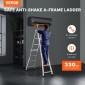 VEVOR Telescoping Ladder A Frame, 13 FT Compact Extension Ladder από αλουμίνιο, πολλαπλών λειτουργιών φορητή πτυσσόμενη σκάλα RV, τηλεσκοπική σκάλα για σκάλες εργασίας για το σπίτι Εσωτερική οροφή εξωτερικού χώρου, φορτίο 330 lb