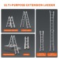 VEVOR Telescoping Ladder A Frame, 13 FT Compact Extension Ladder από αλουμίνιο, πολλαπλών λειτουργιών φορητή πτυσσόμενη σκάλα RV, τηλεσκοπική σκάλα για σκάλες εργασίας για το σπίτι Εσωτερική οροφή εξωτερικού χώρου, φορτίο 330 lb