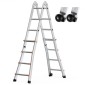 VEVOR Telescoping Ladder A Frame, 13 FT Compact Extension Ladder από αλουμίνιο, πολλαπλών λειτουργιών φορητή πτυσσόμενη σκάλα RV, τηλεσκοπική σκάλα για σκάλες εργασίας για το σπίτι Εσωτερική οροφή εξωτερικού χώρου, φορτίο 330 lb