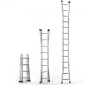 VEVOR Telescoping Ladder A Frame, 13 FT Compact Extension Ladder από αλουμίνιο, πολλαπλών λειτουργιών φορητή πτυσσόμενη σκάλα RV, τηλεσκοπική σκάλα για σκάλες εργασίας για το σπίτι Εσωτερική οροφή εξωτερικού χώρου, φορτίο 330 lb