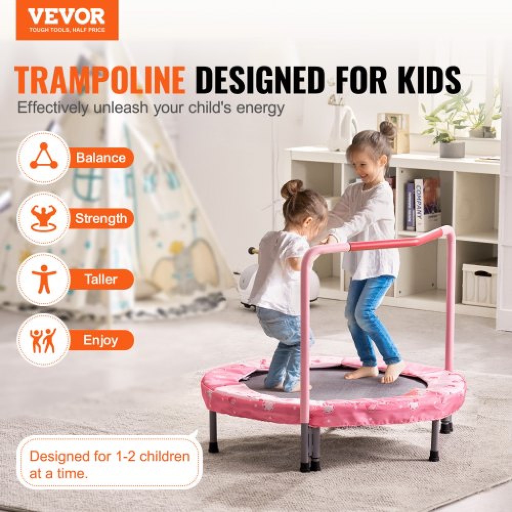 VEVOR 36" Παιδικό τραμπολίνο, Τραμπολίνο εσωτερικού χώρου 3FT, Μίνι πτυσσόμενο τραμπολίνο με λαβή, τραμπολίνο Rebounder για νήπια, δώρο γενεθλίων για παιδιά 3+ ετών, αγόρια κορίτσια για διασκέδαση, κόκκινο