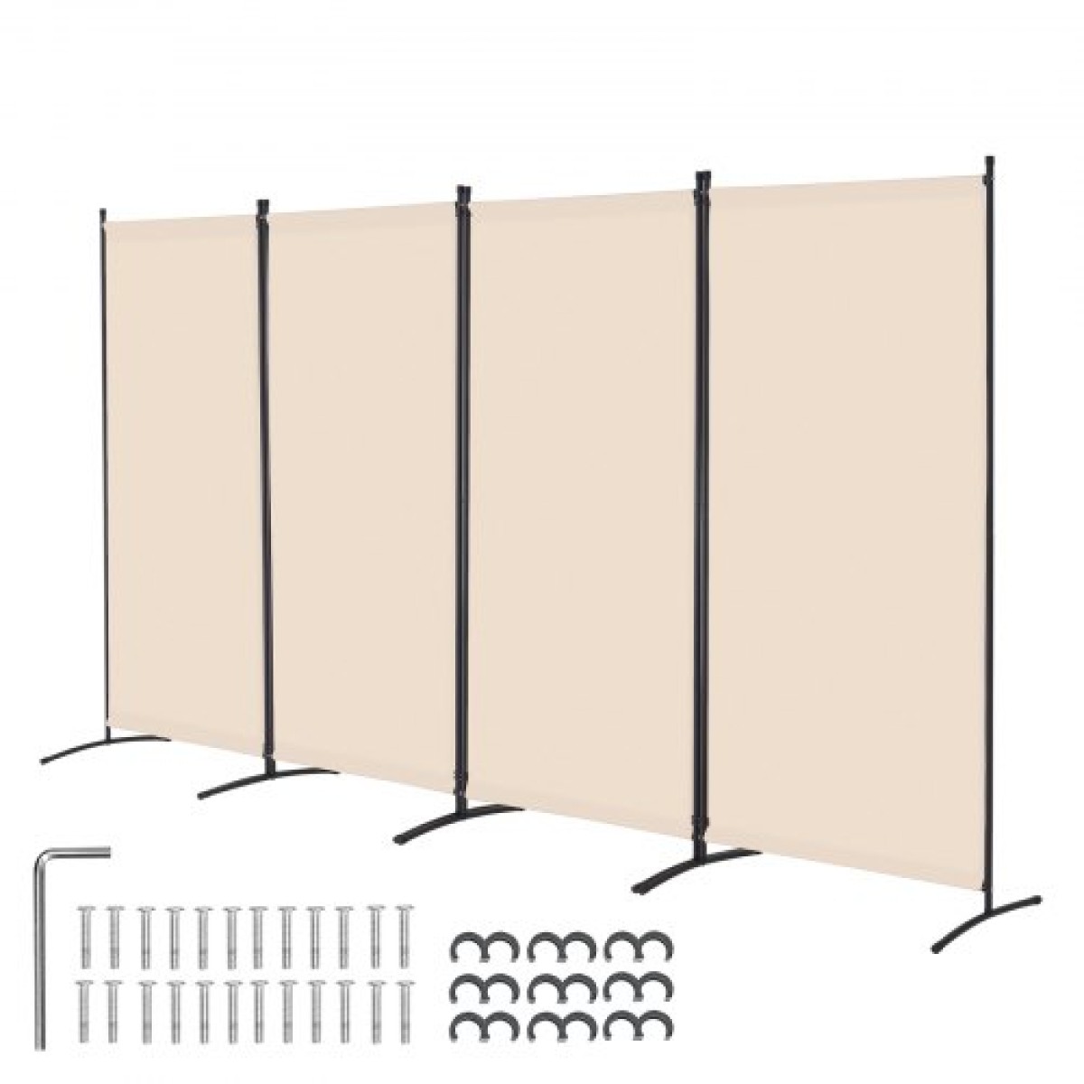 VEVOR Divider Room, 4 Panels Room Divider, Πτυσσόμενη οθόνη Privacy και φορητό διαχωριστικό για διαχωρισμό δωματίων, χωρίσματα ανεξάρτητων δωματίων για γραφείο, υπνοδωμάτιο, μελέτη, μπεζ
