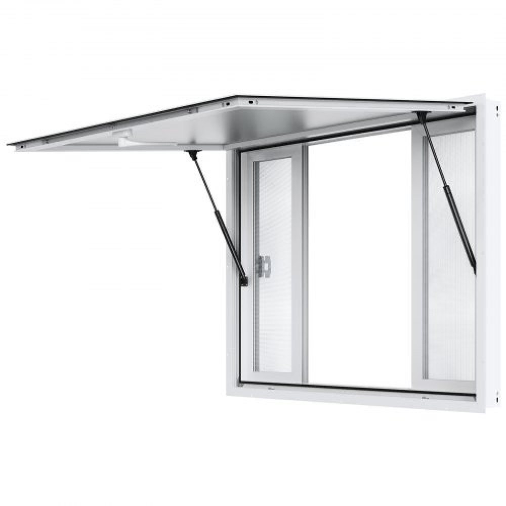 VEVOR Concession Window for Food Truck, Παράθυρο Service 48"x36" από κράμα αλουμινίου, Παράθυρο σερβιρίσματος έως 85 μοιρών με 4 συρόμενα παράθυρα & τέντα πόρτα & σύρσιμο γάντζο, για Food Truck Concession Trailer