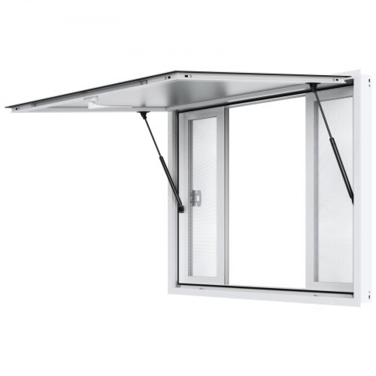 VEVOR Concession Window for Food Truck, Παράθυρο Service 48"x36" από κράμα αλουμινίου, Παράθυρο σερβιρίσματος έως 85 μοιρών με 4 συρόμενα παράθυρα & τέντα πόρτα & σύρσιμο γάντζο, για Food Truck Concession Trailer