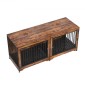 Έπιπλα VEVOR 75" Dog Crate for 2 Dogs, Extra Large Double Dog Crate Furniture Large Breed with Divider & Double doors, Μεγάλο ξύλινο τελάρο για σκύλους έπιπλα βάσης τηλεόρασης για σκύλους μεσαίου μεγέθους Καφέ