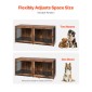 Έπιπλα VEVOR 75" Dog Crate for 2 Dogs, Extra Large Double Dog Crate Furniture Large Breed with Divider & Double doors, Μεγάλο ξύλινο τελάρο για σκύλους έπιπλα βάσης τηλεόρασης για σκύλους μεσαίου μεγέθους Καφέ