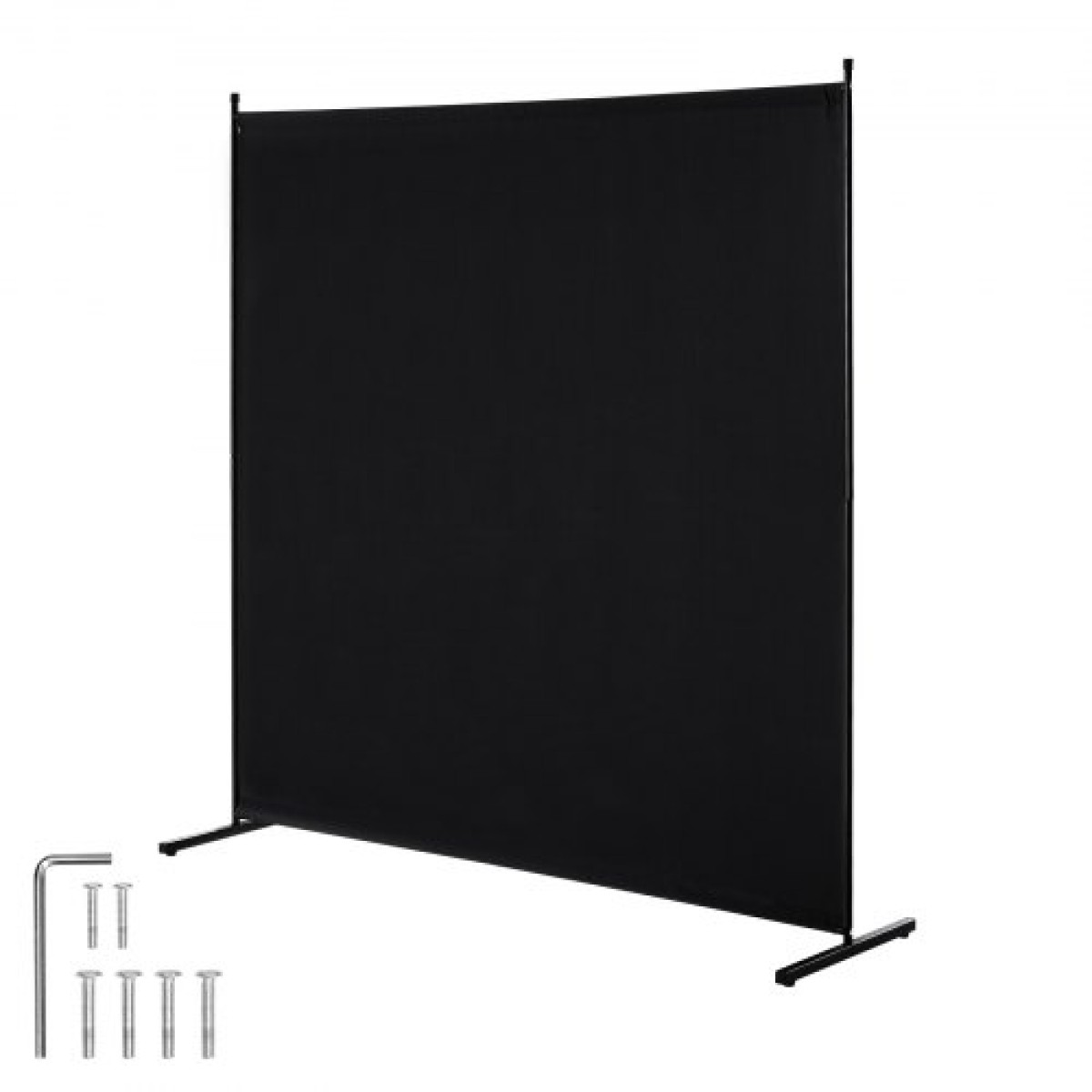 VEVOR Divider Room, Single Panel Room Divider, 6FT Privacy Screen Indoor, Partition Divider for Separation Room, Freestanding Room Divider Panel for Office, Υπνοδωμάτιο, Μαύρο