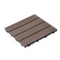 VEVOR Interlocking Deck Tiles Plastic Wood, 27 Pack, 12"x12" 27 sq. ft Αδιάβροχο δάπεδο εξωτερικού χώρου για όλες τις καιρικές συνθήκες, Πλακάκια κάλυψης δαπέδου βεράντας για βεράντα δίπλα στην πισίνα Μπαλκόνι πίσω αυλή, σκούρο καφέ
