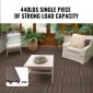 VEVOR Interlocking Deck Tiles Plastic Wood, 27 Pack, 12"x12" 27 sq. ft Αδιάβροχο δάπεδο εξωτερικού χώρου για όλες τις καιρικές συνθήκες, Πλακάκια κάλυψης δαπέδου βεράντας για βεράντα δίπλα στην πισίνα Μπαλκόνι πίσω αυλή, σκούρο καφέ
