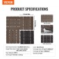 VEVOR Interlocking Deck Tiles Plastic Wood, 27 Pack, 12"x12" 27 sq. ft Αδιάβροχο δάπεδο εξωτερικού χώρου για όλες τις καιρικές συνθήκες, Πλακάκια κάλυψης δαπέδου βεράντας για βεράντα δίπλα στην πισίνα Μπαλκόνι πίσω αυλή, σκούρο καφέ