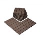 VEVOR Interlocking Deck Tiles Plastic Wood, 27 Pack, 12"x12" 27 sq. ft Αδιάβροχο δάπεδο εξωτερικού χώρου για όλες τις καιρικές συνθήκες, Πλακάκια κάλυψης δαπέδου βεράντας για βεράντα δίπλα στην πισίνα Μπαλκόνι πίσω αυλή, σκούρο καφέ