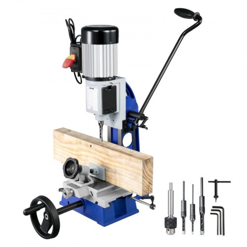 VEVOR Woodworking Woodworking Machine Mortise, 373 W (1/2 HP) 1400RPM Powermatic Mortiser, με κινητή μηχανή πάγκου εργασίας, για δημιουργία στρογγυλών οπών Τετράγωνες τρύπες ή ειδικές τετράγωνες τρύπες στο ξύλο