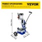 VEVOR Woodworking Woodworking Machine Mortise, 373 W (1/2 HP) 1400RPM Powermatic Mortiser, με κινητή μηχανή πάγκου εργασίας, για δημιουργία στρογγυλών οπών Τετράγωνες τρύπες ή ειδικές τετράγωνες τρύπες στο ξύλο