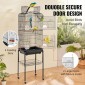 VEVOR Large Bird Cage, 62 in, Open Top Κλουβί Parakeet με Rolling Stand, Steel Bird Flight Cage με αφαιρούμενο δίσκο, Budgie Birdcage με 4 Perches, Parrot Cage for Lovebirds Cockatiels Pet Toy