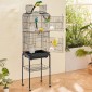 VEVOR Large Bird Cage, 62 in, Open Top Κλουβί Parakeet με Rolling Stand, Steel Bird Flight Cage με αφαιρούμενο δίσκο, Budgie Birdcage με 4 Perches, Parrot Cage for Lovebirds Cockatiels Pet Toy