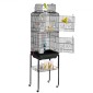 VEVOR Large Bird Cage, 62 in, Open Top Κλουβί Parakeet με Rolling Stand, Steel Bird Flight Cage με αφαιρούμενο δίσκο, Budgie Birdcage με 4 Perches, Parrot Cage for Lovebirds Cockatiels Pet Toy