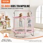 VEVOR 55" Παιδικό τραμπολίνο, 4.6FT τραμπολίνο εσωτερικού χώρου, μίνι τραμπολίνο αναψυχής για νήπια με δίχτυ ασφαλείας και στεφάνι μπάσκετ, Δώρα γενεθλίων Χριστουγεννιάτικα παιχνίδια για παιδιά 3+ ετών, ροζ