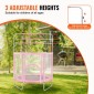 VEVOR 55" Παιδικό τραμπολίνο, 4.6FT τραμπολίνο εσωτερικού χώρου, μίνι τραμπολίνο αναψυχής για νήπια με δίχτυ ασφαλείας και στεφάνι μπάσκετ, Δώρα γενεθλίων Χριστουγεννιάτικα παιχνίδια για παιδιά 3+ ετών, ροζ