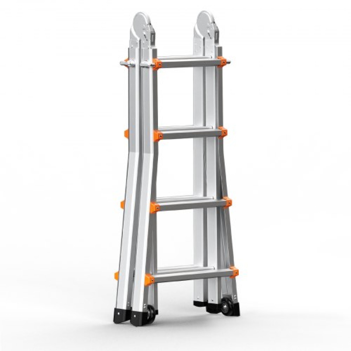 VEVOR Telescoping Ladder A Frame, 15,5 FT Compact Extension Ladder από αλουμίνιο, φορητή πτυσσόμενη σκάλα RV πολλαπλών λειτουργιών, τηλεσκοπική σκάλα για σκάλες εργασίας για το σπίτι Εσωτερική οροφή εξωτερικού χώρου, φορτίο 330 lb