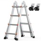 VEVOR Telescoping Ladder A Frame, 15,5 FT Compact Extension Ladder από αλουμίνιο, φορητή πτυσσόμενη σκάλα RV πολλαπλών λειτουργιών, τηλεσκοπική σκάλα για σκάλες εργασίας για το σπίτι Εσωτερική οροφή εξωτερικού χώρου, φορτίο 330 lb