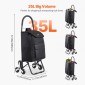 VEVOR Stair Climber Trolley Dolly, 36L αναδιπλούμενο καλάθι αγορών, καροτσάκι παντοπωλείου Trolley Laundry Stair Climbing Handcart with 6 Wheels & Oxford υφασμάτινη τσάντα, αναδιπλούμενο καλάθι για ψώνια παντοπωλείο, μαύρο