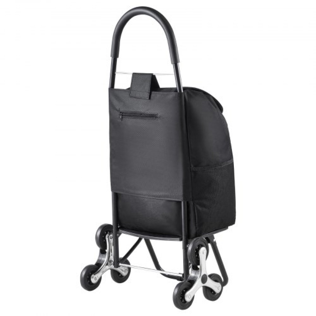 VEVOR Stair Climber Trolley Dolly, 36L αναδιπλούμενο καλάθι αγορών, καροτσάκι παντοπωλείου Trolley Laundry Stair Climbing Handcart with 6 Wheels & Oxford υφασμάτινη τσάντα, αναδιπλούμενο καλάθι για ψώνια παντοπωλείο, μαύρο