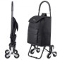 VEVOR Stair Climber Trolley Dolly, 36L αναδιπλούμενο καλάθι αγορών, καροτσάκι παντοπωλείου Trolley Laundry Stair Climbing Handcart with 6 Wheels & Oxford υφασμάτινη τσάντα, αναδιπλούμενο καλάθι για ψώνια παντοπωλείο, μαύρο