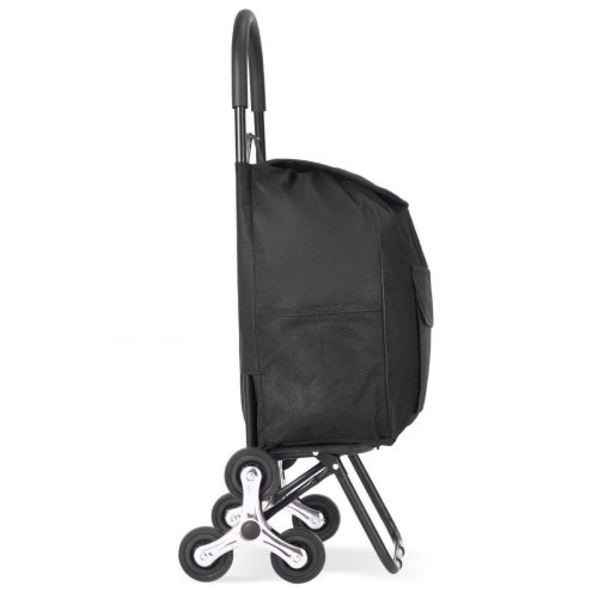 VEVOR Stair Climber Trolley Dolly, 36L αναδιπλούμενο καλάθι αγορών, καροτσάκι παντοπωλείου Trolley Laundry Stair Climbing Handcart with 6 Wheels & Oxford υφασμάτινη τσάντα, αναδιπλούμενο καλάθι για ψώνια παντοπωλείο, μαύρο