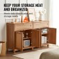 Ντουλάπι VEVOR Rattan, Σετ 2, Ντουλάπι αποθήκευσης Rattan με 4 μαγνητικές πόρτες και 2 συρτάρια, μπουφές μπουφέ με ρυθμιζόμενα ράφια, για διάδρομο, είσοδο, σαλόνι ή κουζίνα, Φυσικό