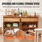 Ντουλάπι VEVOR Rattan, Σετ 2, Ντουλάπι αποθήκευσης Rattan με 4 μαγνητικές πόρτες και 2 συρτάρια, μπουφές μπουφέ με ρυθμιζόμενα ράφια, για διάδρομο, είσοδο, σαλόνι ή κουζίνα, Φυσικό
