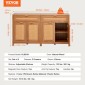 Ντουλάπι VEVOR Rattan, Σετ 2, Ντουλάπι αποθήκευσης Rattan με 4 μαγνητικές πόρτες και 2 συρτάρια, μπουφές μπουφέ με ρυθμιζόμενα ράφια, για διάδρομο, είσοδο, σαλόνι ή κουζίνα, Φυσικό