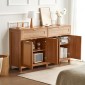 Ντουλάπι VEVOR Rattan, Σετ 2, Ντουλάπι αποθήκευσης Rattan με 4 μαγνητικές πόρτες και 2 συρτάρια, μπουφές μπουφέ με ρυθμιζόμενα ράφια, για διάδρομο, είσοδο, σαλόνι ή κουζίνα, Φυσικό