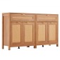 Ντουλάπι VEVOR Rattan, Σετ 2, Ντουλάπι αποθήκευσης Rattan με 4 μαγνητικές πόρτες και 2 συρτάρια, μπουφές μπουφέ με ρυθμιζόμενα ράφια, για διάδρομο, είσοδο, σαλόνι ή κουζίνα, Φυσικό