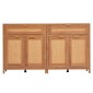 Ντουλάπι VEVOR Rattan, Σετ 2, Ντουλάπι αποθήκευσης Rattan με 4 μαγνητικές πόρτες και 2 συρτάρια, μπουφές μπουφέ με ρυθμιζόμενα ράφια, για διάδρομο, είσοδο, σαλόνι ή κουζίνα, Φυσικό