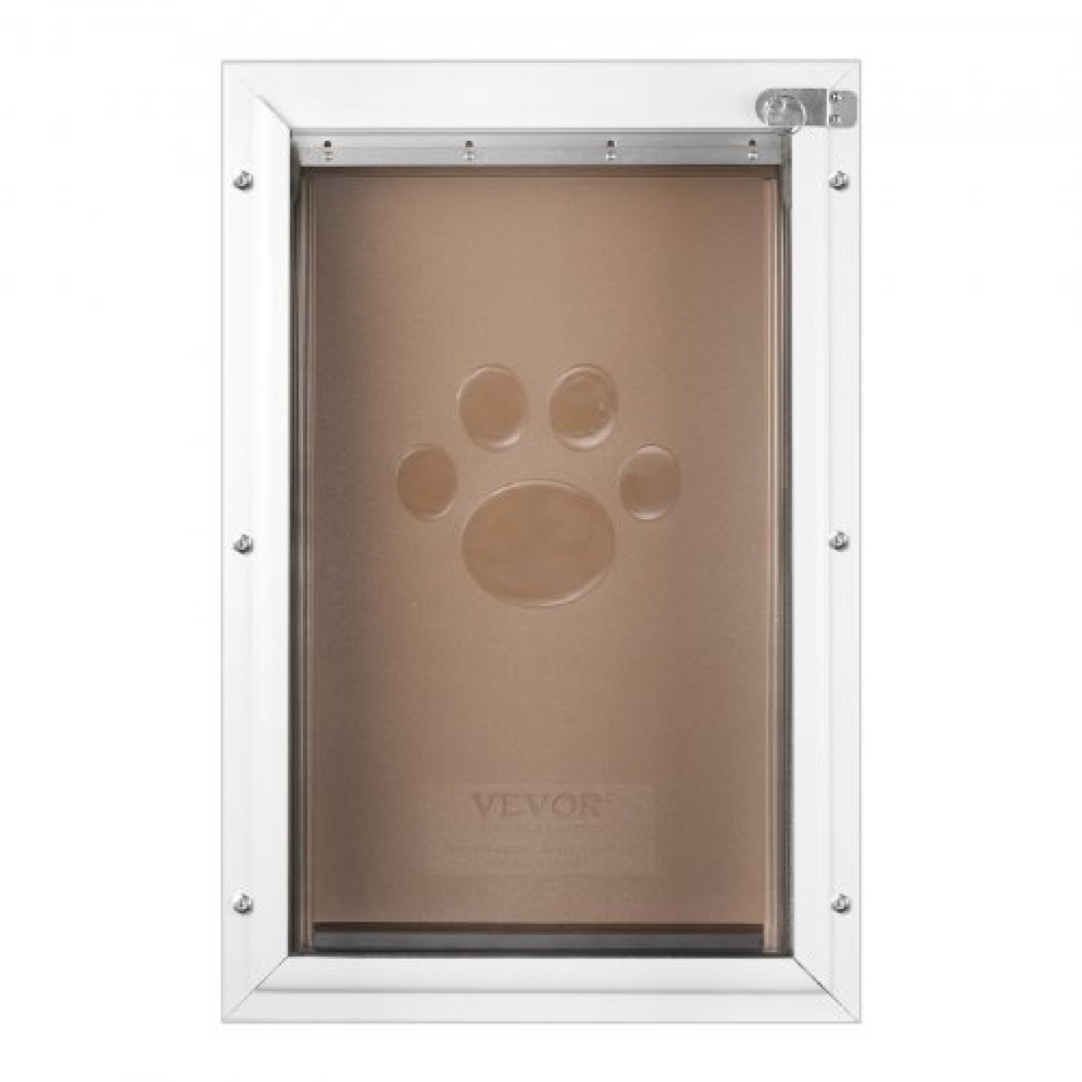 Πόρτα κατοικίδιων VEVOR, 16,65" x 27,44" Πλαίσιο αλουμινίου με σύστημα κλειδαριάς και πτερυγίου, αδιάβροχη πόρτα σκυλιών, εύκολη εγκατάσταση σε εσωτερικές ή εξωτερικές πόρτες, πόρτα για κατοικίδια κατάλληλη για γατάκια σκυλάκια γάτας (Λευκό-XL)