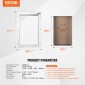 Πόρτα κατοικίδιων VEVOR, 16,65" x 27,44" Πλαίσιο αλουμινίου με σύστημα κλειδαριάς και πτερυγίου, αδιάβροχη πόρτα σκυλιών, εύκολη εγκατάσταση σε εσωτερικές ή εξωτερικές πόρτες, πόρτα για κατοικίδια κατάλληλη για γατάκια σκυλάκια γάτας (Λευκό-XL)