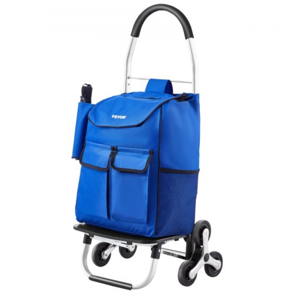 VEVOR Stair Climber Trolley Dolly, 36L αναδιπλούμενο καλάθι αγορών, καροτσάκι παντοπωλείου Τρόλεϊ πλυντήριο σκαλοπατιών χειροκίνητο καροτσάκι με 6 ρόδες & υφασμάτινη τσάντα Oxford, αναδιπλούμενο καρότσι για ψώνια Παντοπωλείο Πλυντήριο ρούχων