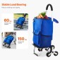 VEVOR Stair Climber Trolley Dolly, 36L αναδιπλούμενο καλάθι αγορών, καροτσάκι παντοπωλείου Τρόλεϊ πλυντήριο σκαλοπατιών χειροκίνητο καροτσάκι με 6 ρόδες & υφασμάτινη τσάντα Oxford, αναδιπλούμενο καρότσι για ψώνια Παντοπωλείο Πλυντήριο ρούχων
