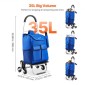VEVOR Stair Climber Trolley Dolly, 36L αναδιπλούμενο καλάθι αγορών, καροτσάκι παντοπωλείου Τρόλεϊ πλυντήριο σκαλοπατιών χειροκίνητο καροτσάκι με 6 ρόδες & υφασμάτινη τσάντα Oxford, αναδιπλούμενο καρότσι για ψώνια Παντοπωλείο Πλυντήριο ρούχων