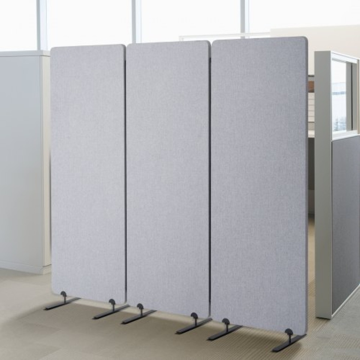 VEVOR 2FT Διαχωριστικό δωματίου, 3 πάνελ PET Polyester Ηχομονωτική οθόνη δωματίου, Πτυσσόμενο Privacy Divider Φορητό διαχωριστικό για διαχωρισμό δωματίων, χωρίσματα ανεξάρτητων δωματίων για μελέτη γραφείου, γκρι