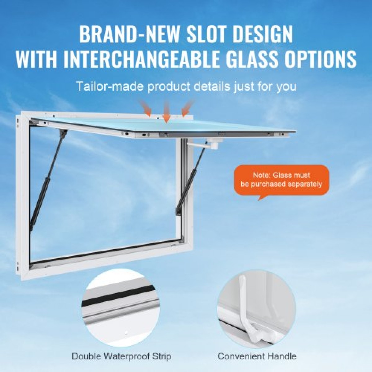 VEVOR Concession Window for Food Truck, 48"x36" κράμα αλουμινίου Food Truck Παράθυρο σέρβις, Έως 85 μοιρών Stand παράθυρο σερβιρίσματος με τέντα πόρτα & σύρσιμο γάντζο, για Food Trucks Concession Trailers