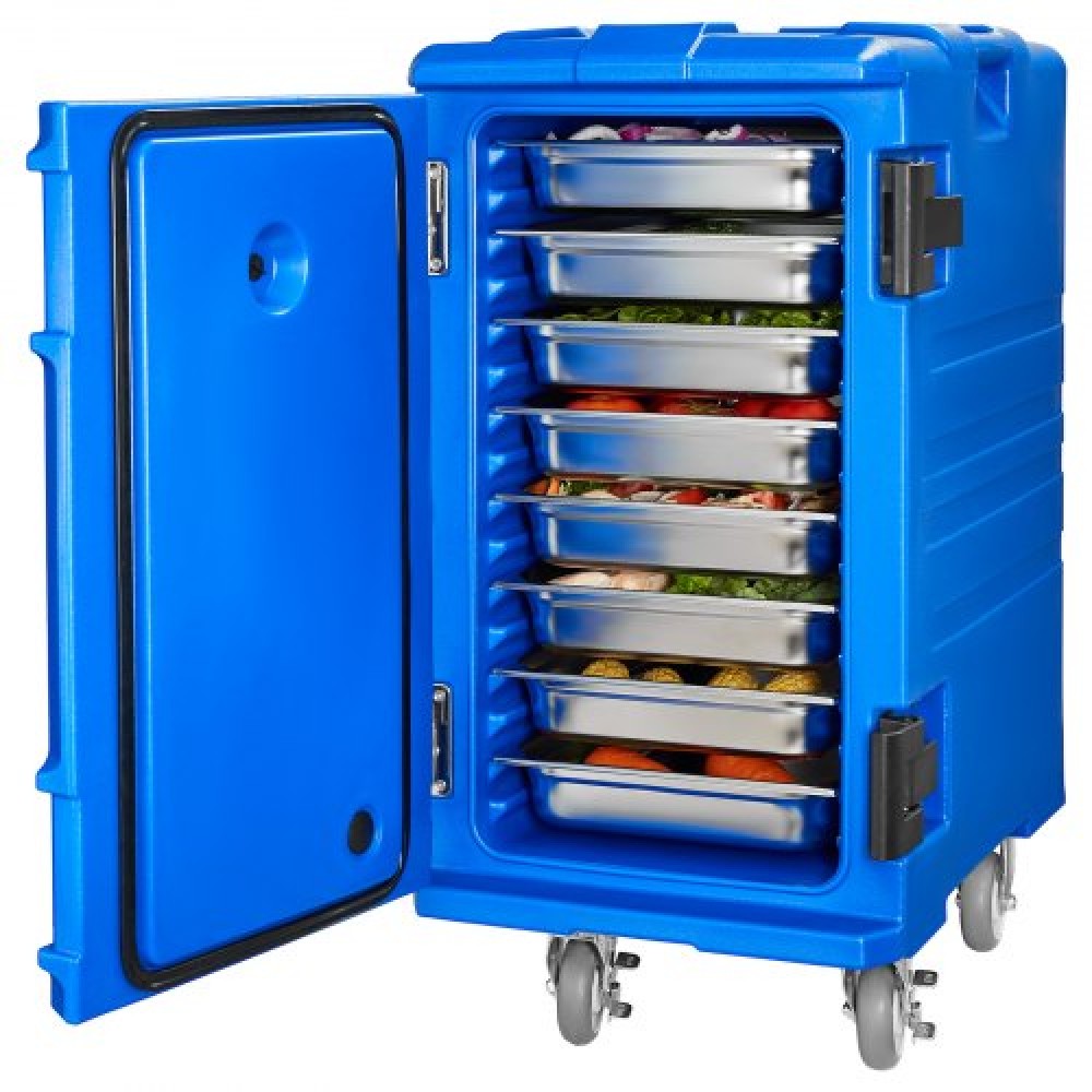 VEVOR Insulated Food Carrier, 127 Qt Hot Box for Catering, Food Box Carrier με διπλές πόρπες, Front Loading Food Warner με χερούλια, End Loader με ρόδες για εστιατόριο, κυλικείο