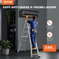 VEVOR Telescoping Ladder A Frame, 20,5 FT Compact Extension Ladder από αλουμίνιο, πολλαπλών λειτουργιών φορητή πτυσσόμενη σκάλα RV, τηλεσκοπική σκάλα για σκάλες εργασίας για το σπίτι Εσωτερική οροφή εξωτερικού χώρου, φορτίο 330lb
