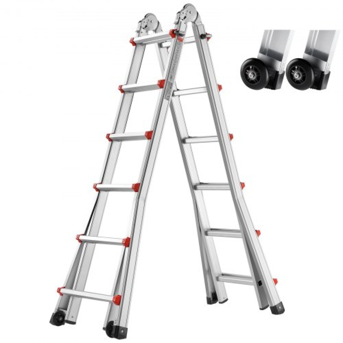 VEVOR Telescoping Ladder A Frame, 20,5 FT Compact Extension Ladder από αλουμίνιο, πολλαπλών λειτουργιών φορητή πτυσσόμενη σκάλα RV, τηλεσκοπική σκάλα για σκάλες εργασίας για το σπίτι Εσωτερική οροφή εξωτερικού χώρου, φορτίο 330lb