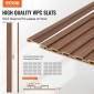 Ακουστικά πάνελ VEVOR Wood Slat, 8 ΤΕΜ 96 x 6 ιντσών, Ξύλινα πάνελ τοίχου WPC Accent για μοντέρνο εσωτερικό τοίχο, πάνελ τοίχου από ψεύτικο ξύλο για κομψή διακόσμηση και μείωση θορύβου, γκρι δρυς
