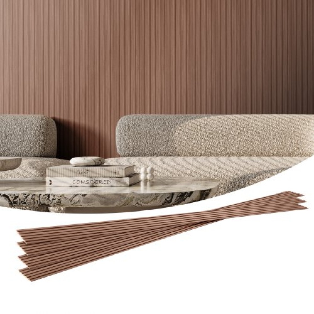 Ακουστικά πάνελ VEVOR Wood Slat, 8 ΤΕΜ 96 x 6 ιντσών, Ξύλινα πάνελ τοίχου WPC Accent για μοντέρνο εσωτερικό τοίχο, πάνελ τοίχου από ψεύτικο ξύλο για κομψή διακόσμηση και μείωση θορύβου, γκρι δρυς