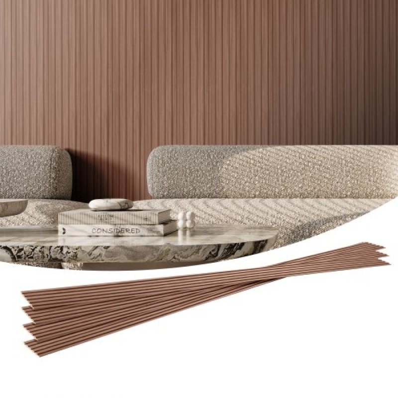 Ακουστικά πάνελ VEVOR Wood Slat, 8 ΤΕΜ 96 x 6 ιντσών, Ξύλινα πάνελ τοίχου WPC Accent για μοντέρνο εσωτερικό τοίχο, πάνελ τοίχου από ψεύτικο ξύλο για κομψή διακόσμηση και μείωση θορύβου, γκρι δρυς