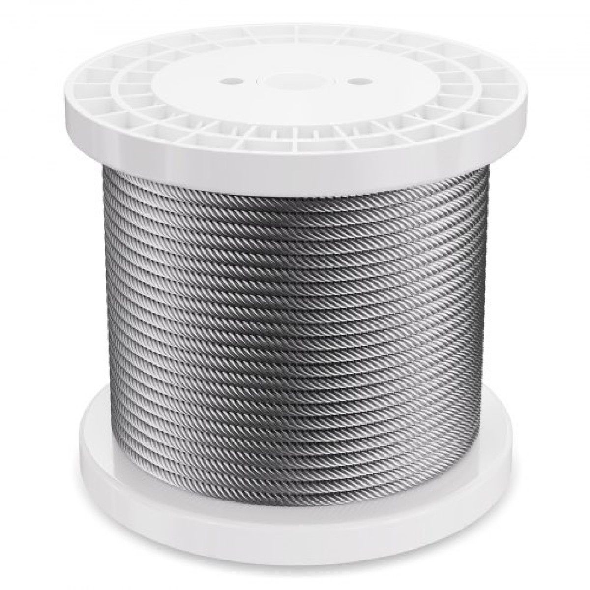 Συρματόσχοινο VEVOR 6,35 mm, Μήκος 76,2 m, Καλώδιο από γαλβανισμένο ψευδάργυρο από άνθρακα από χάλυβα με γάντια, 31,1 kN αντοχή σε θραύση, κατασκευή 7 x 19 σκέλη, συρμάτινο καλώδιο για σύστημα κιγκλιδώματος καταστρώματος, καφασωτό κήπου
