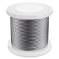 Συρματόσχοινο VEVOR 6,35 mm, Μήκος 76,2 m, Καλώδιο από γαλβανισμένο ψευδάργυρο από άνθρακα από χάλυβα με γάντια, 31,1 kN αντοχή σε θραύση, κατασκευή 7 x 19 σκέλη, συρμάτινο καλώδιο για σύστημα κιγκλιδώματος καταστρώματος, καφασωτό κήπου